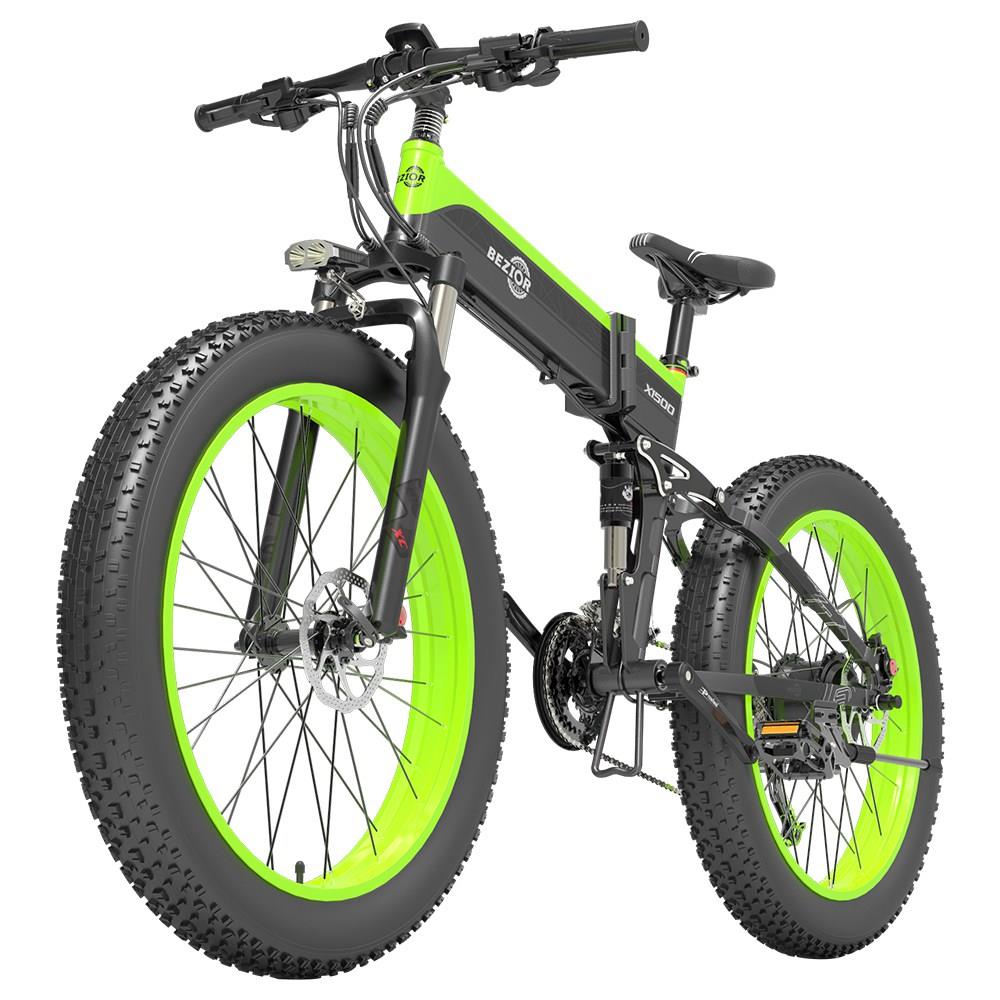 BEZIOR X1500 26x4" Electric Mountain Bike 1500W Motor 48V 12.8Ah Battery