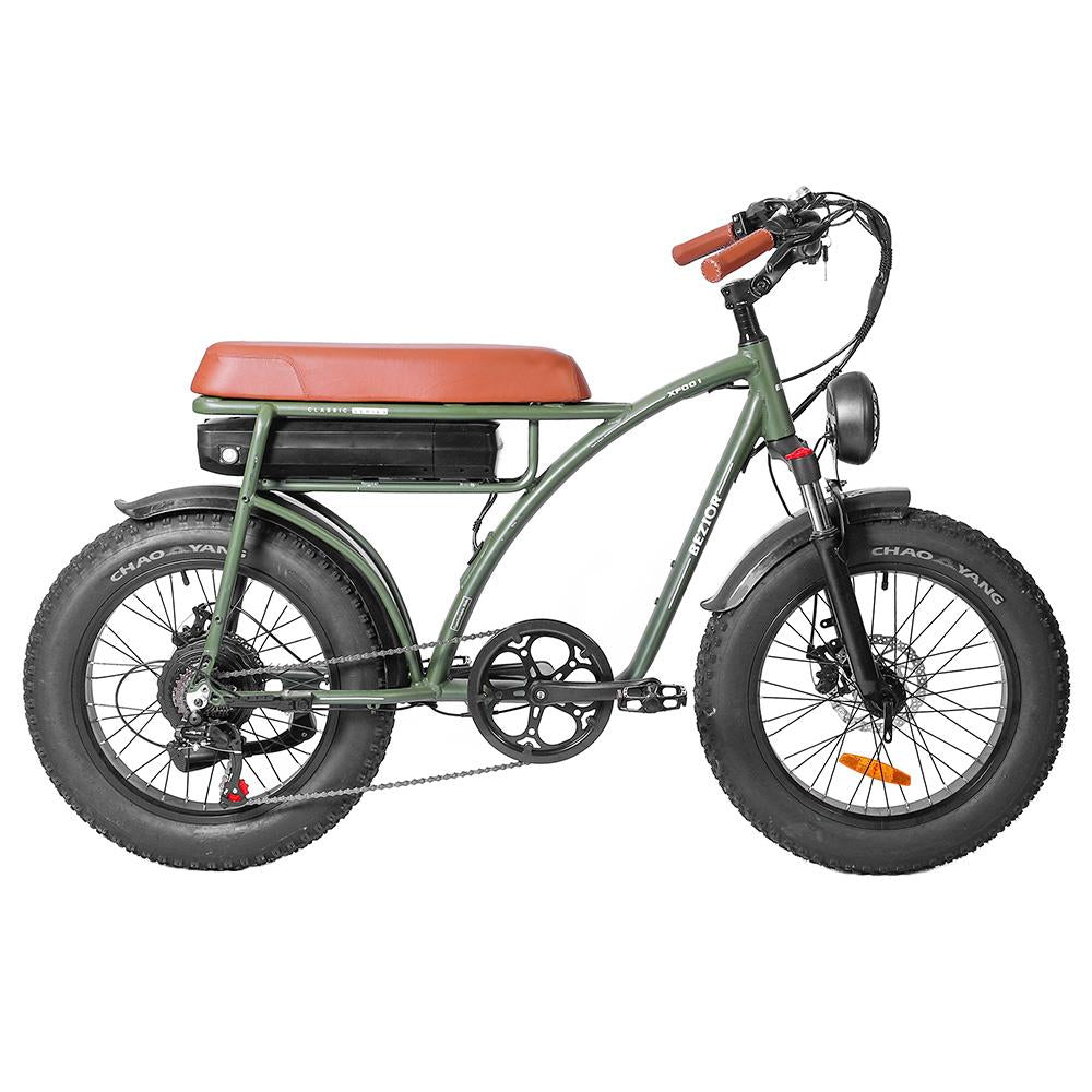 BEZIOR XF001 20*4.0" Fat Tires Retro Electric All-Terrain Bike 1000W Motor 48V 12.5Ah Battery