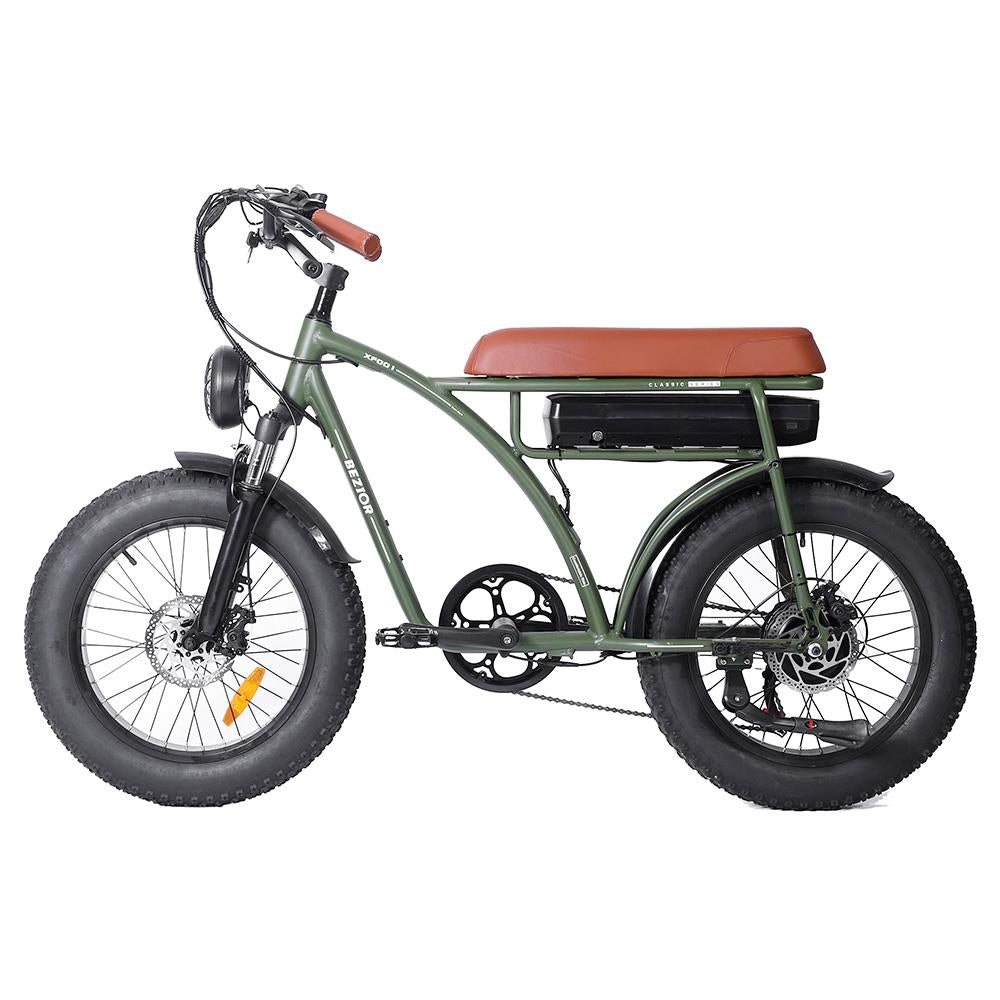 BEZIOR XF001 20*4.0" Fat Tires Retro Electric All-Terrain Bike 1000W Motor 48V 12.5Ah Battery