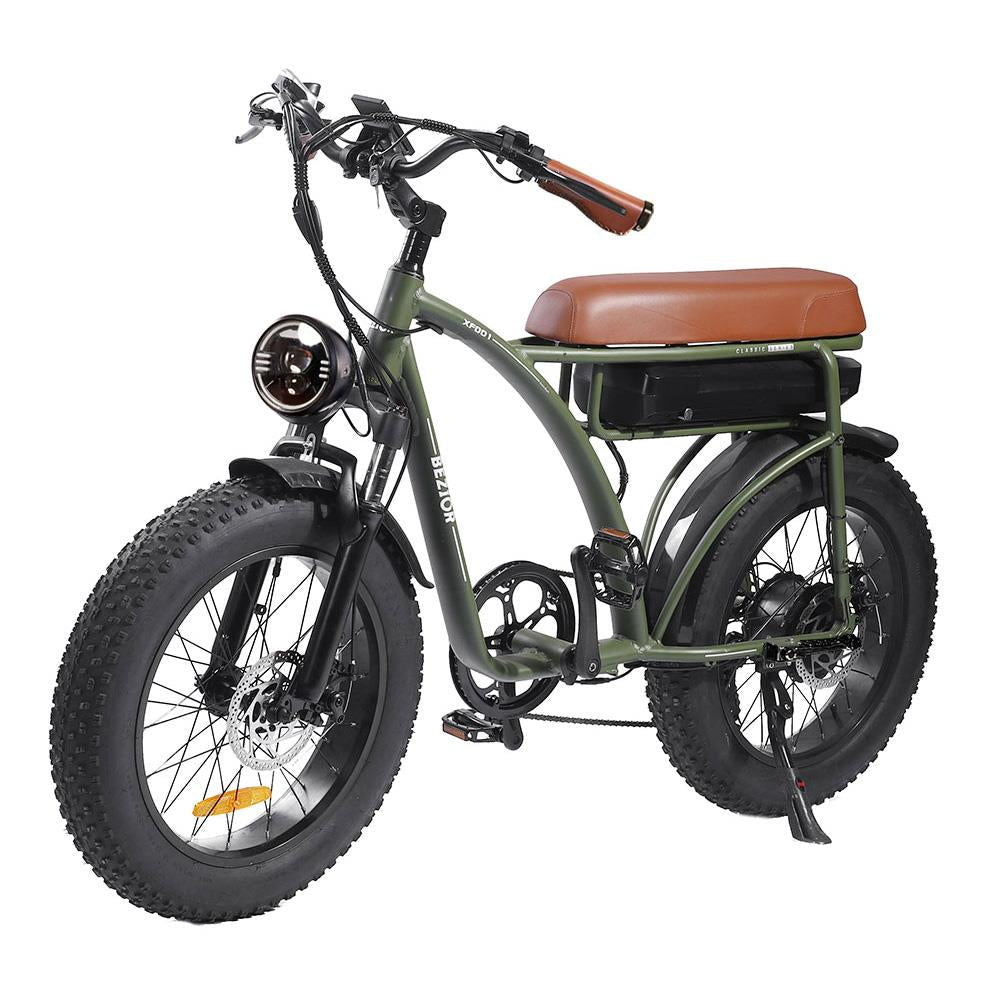 BEZIOR XF001 20*4.0" Fat Tires Retro Electric All-Terrain Bike 1000W Motor 48V 12.5Ah Battery