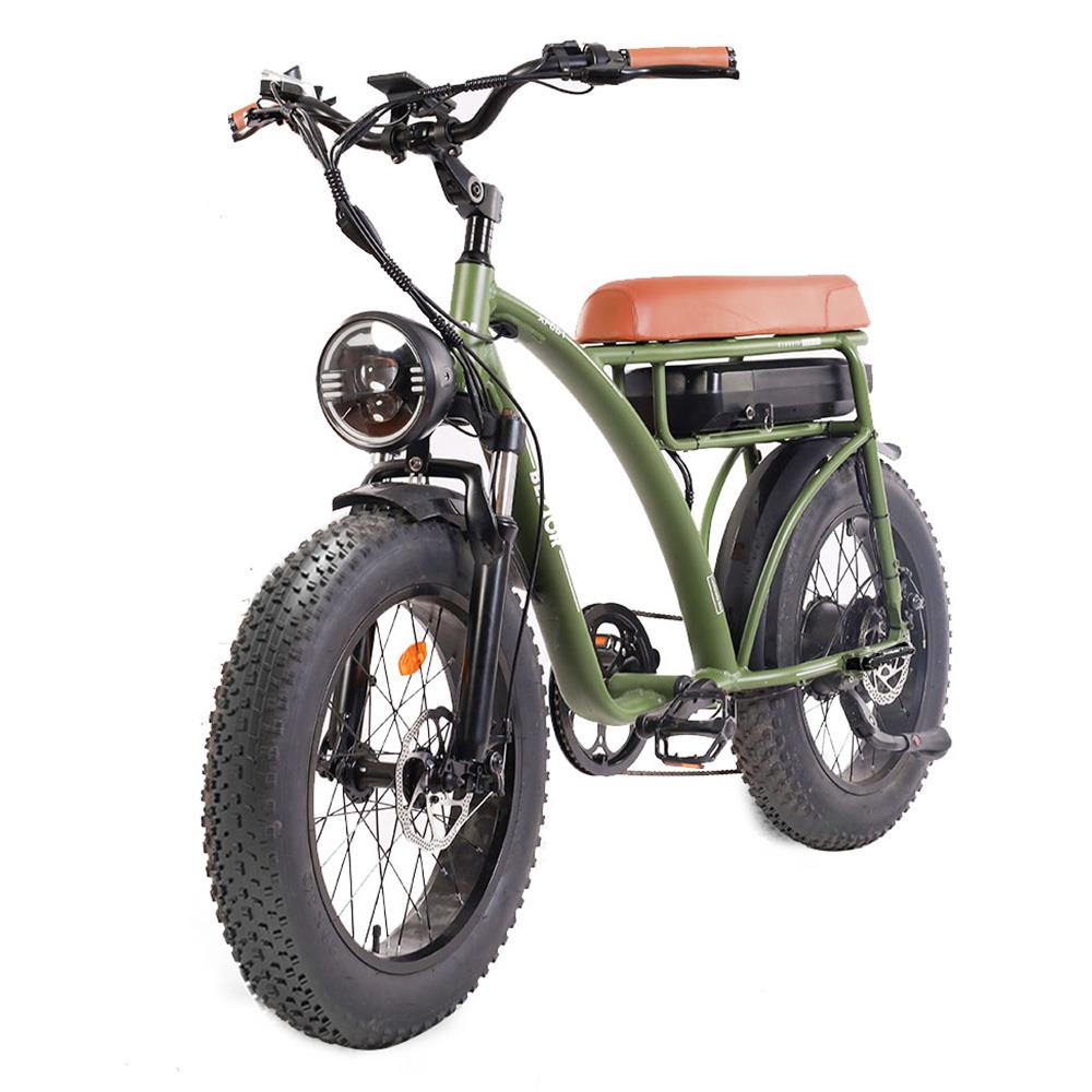 BEZIOR XF001 20*4.0" Fat Tires Retro Electric All-Terrain Bike 1000W Motor 48V 12.5Ah Battery