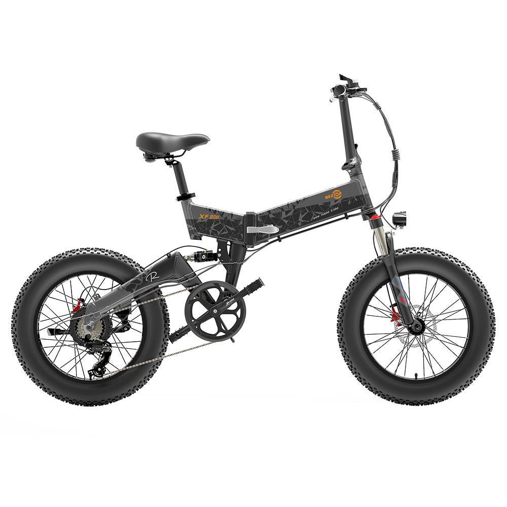 BEZIOR XF200 20*4" Fat Tire Electric Folding Bike 1000W Motor 48V 12.8AH Battery