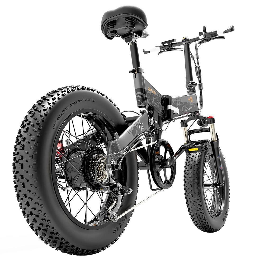 BEZIOR XF200 20*4" Fat Tire Electric Folding Bike 1000W Motor 48V 12.8AH Battery