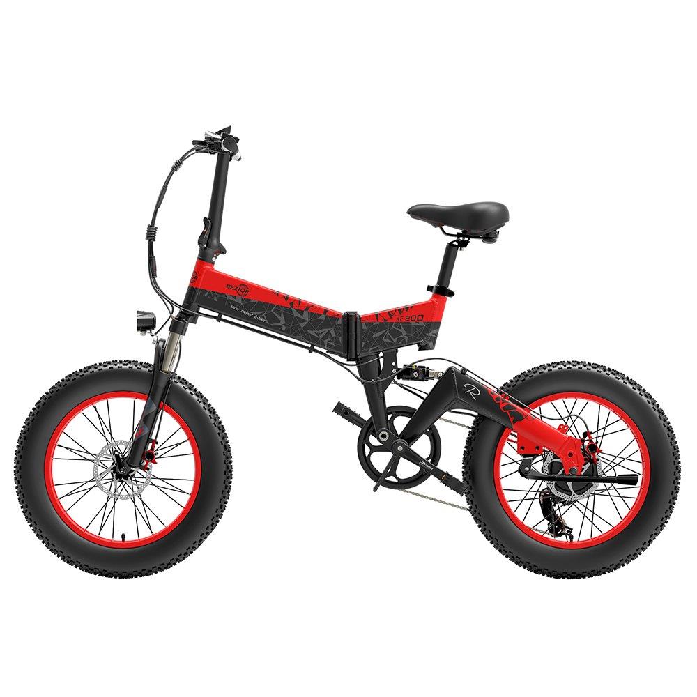 BEZIOR XF200 20*4" Fat Tire Electric Folding Bike 1000W Motor 48V 12.8AH Battery