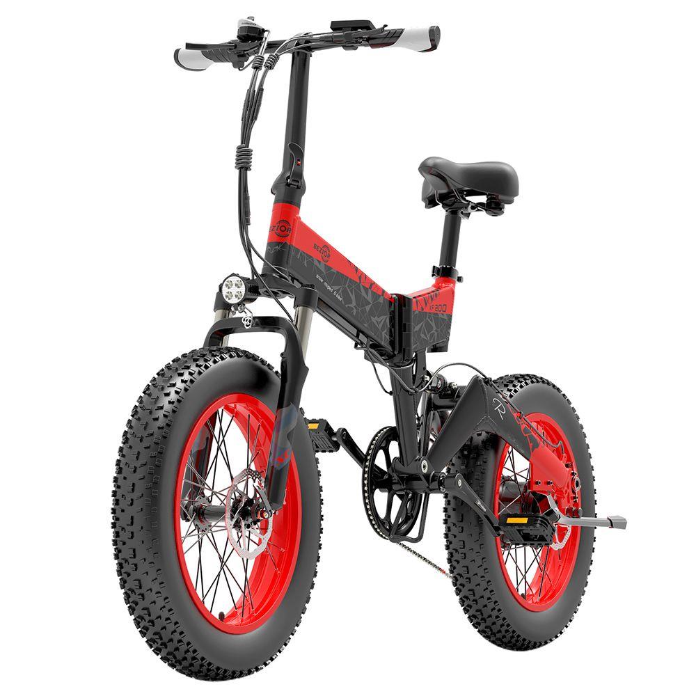 BEZIOR XF200 20*4" Fat Tire Electric Folding Bike 1000W Motor 48V 12.8AH Battery