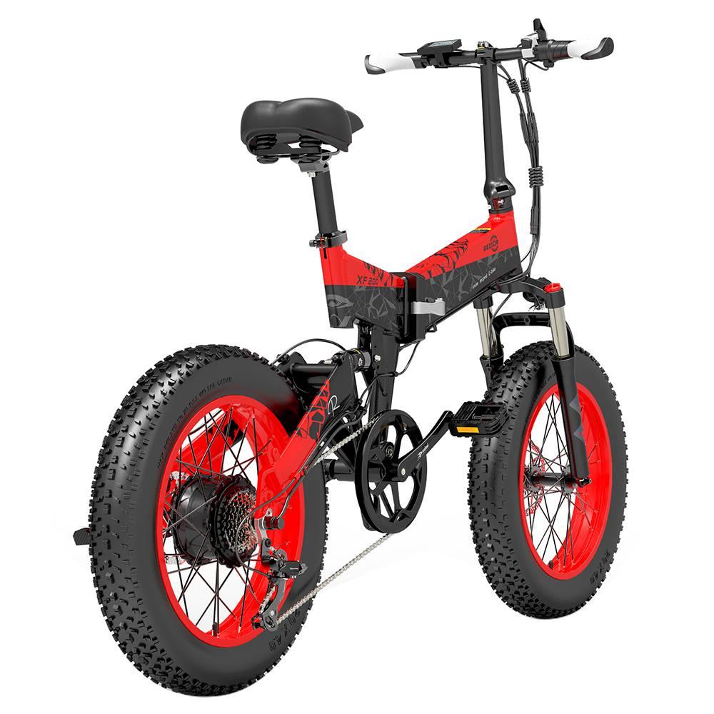 BEZIOR XF200 20*4" Fat Tire Electric Folding Bike 1000W Motor 48V 12.8AH Battery