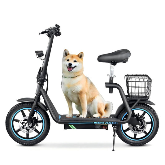 AE86-ORIGIN M5 Elite 14" Electric Scooter 500W Motor 48V 13Ah Seat and Cargo Carrier