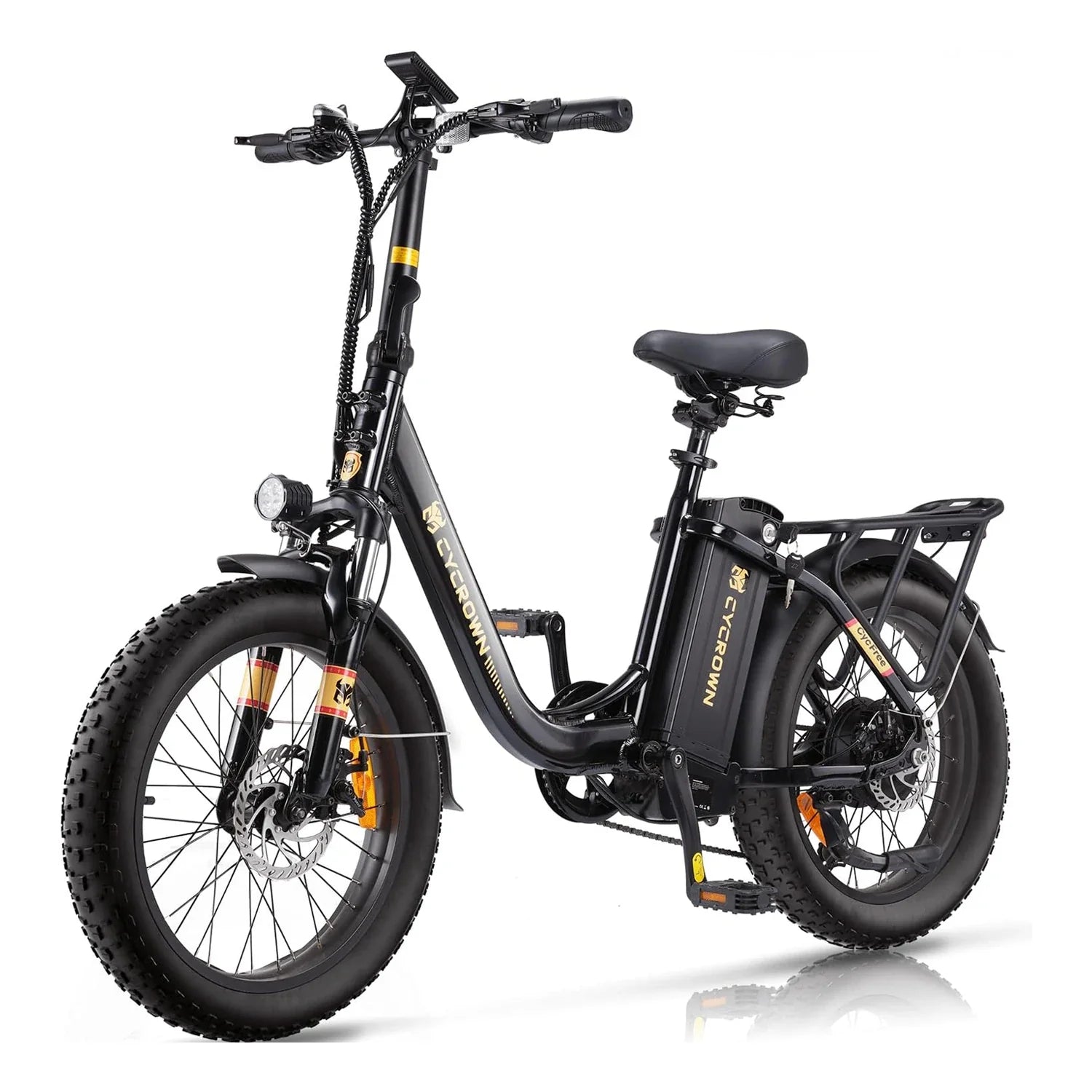 CYCROWN Free 20" Step-Thru Fat Tire All-Terrain Electric Bike 1000W Peak Motor 48V 15.6Ah Battery