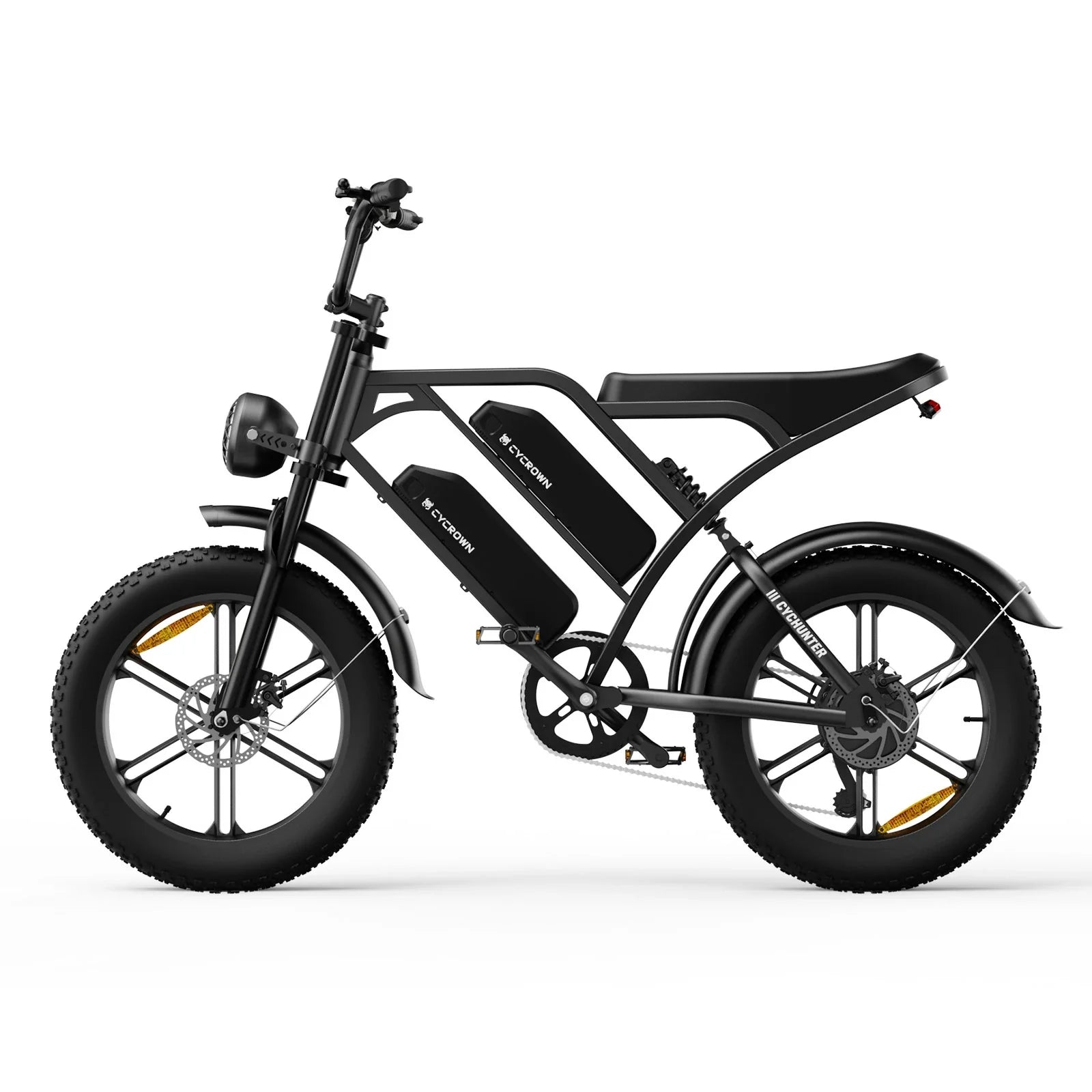 CYCROWN Hunter 20" Retro Fat Tire Electric Dirt Bike 750W (1000W Peak) Motor 48V 26Ah Dual Batteries