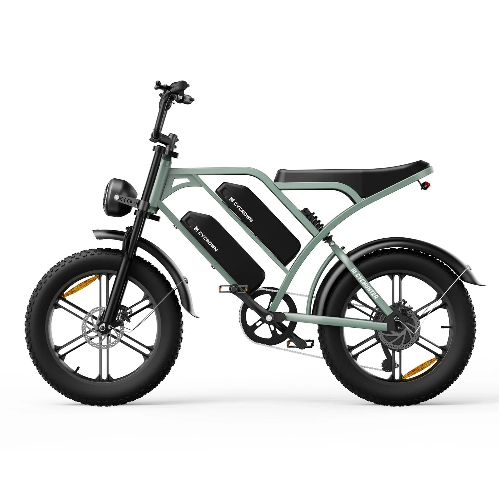 CYCROWN Hunter 20" Retro Fat Tire Electric Dirt Bike 750W (1000W Peak) Motor 48V 26Ah Dual Batteries