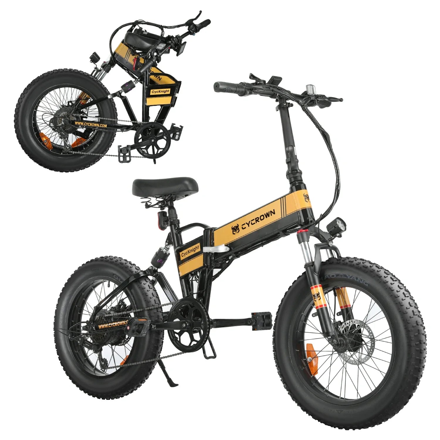 CYCROWN Knight 20" Folding Electric Bike 750W Peak Motor 48V 12.5Ah Battery