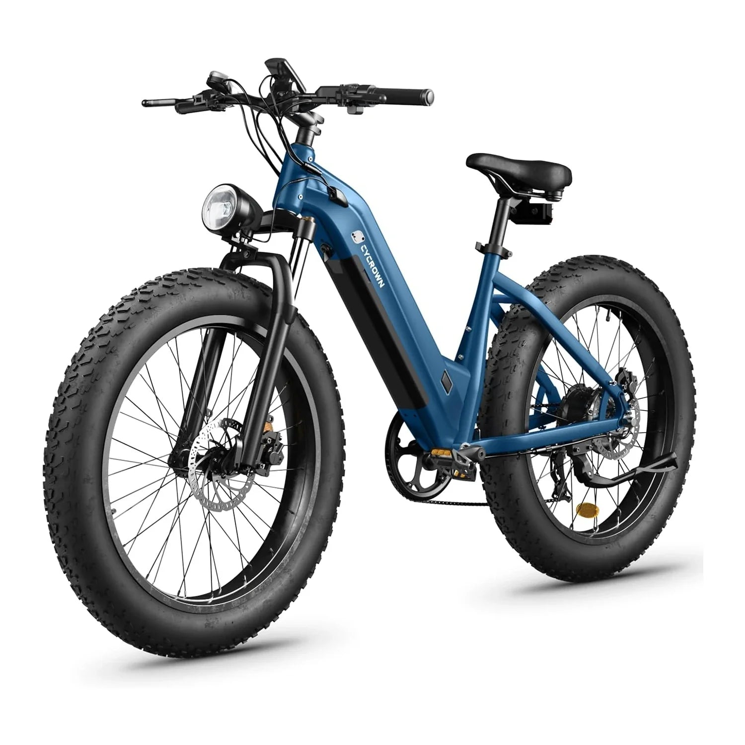 CYCROWN Verve 26" Step-Thru Fat Tire City Cruiser Electric Bike 1000W Motor 48V 15.6Ah Battery