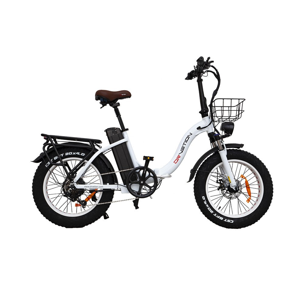 DRVETION CT20 20" Fat Tires Folding Electric Bike 750W Motor 48V 10Ah/15Ah/20Ah Battery