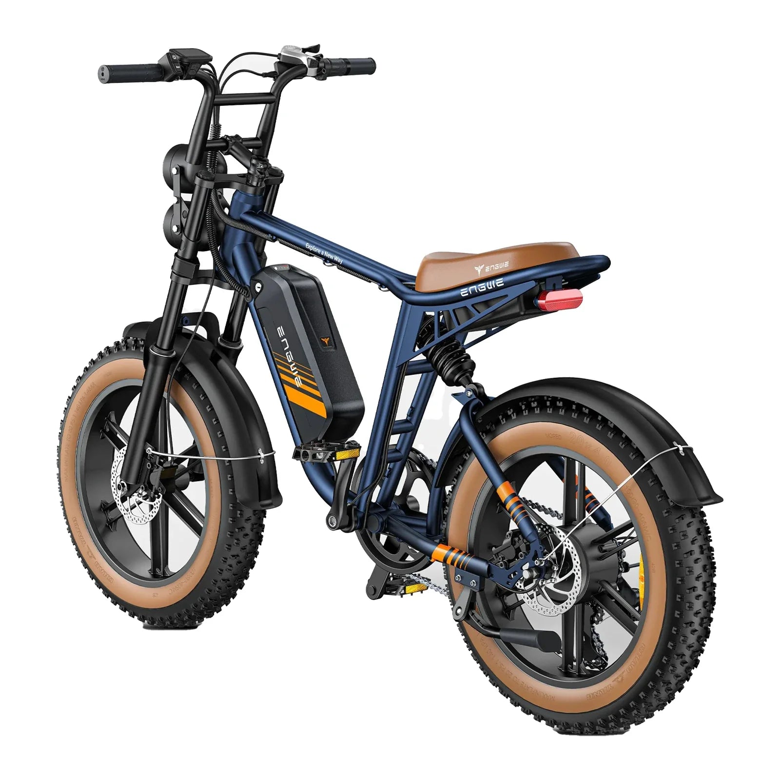 ENGWE M20 2.0 20" Retro Fat Tire Off-road Electric Bike 750W Motor 52V 15.6Ah Dual Batteries