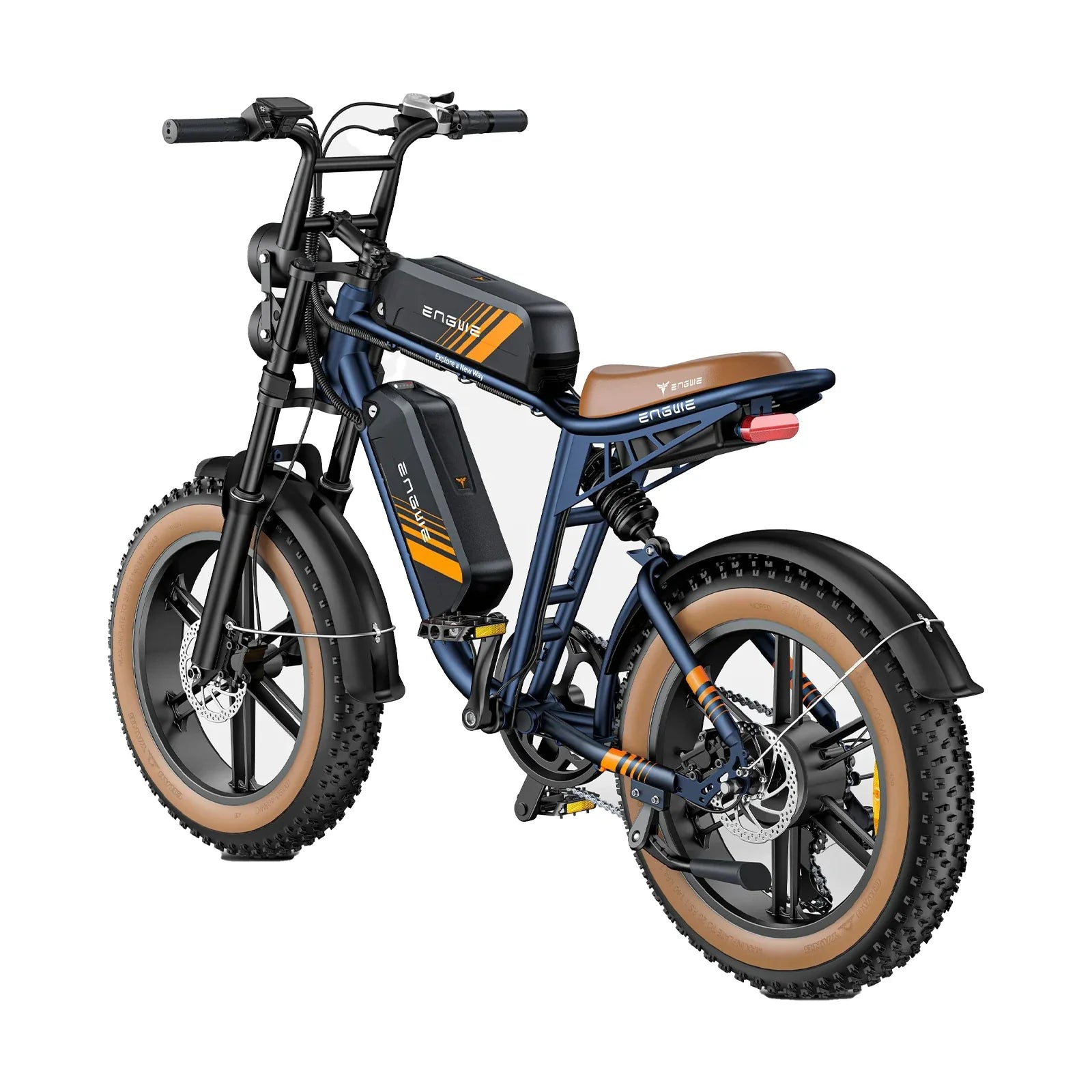 ENGWE M20 2.0 20" Retro Fat Tire Off-road Electric Bike 750W Motor 52V 15.6Ah Dual Batteries