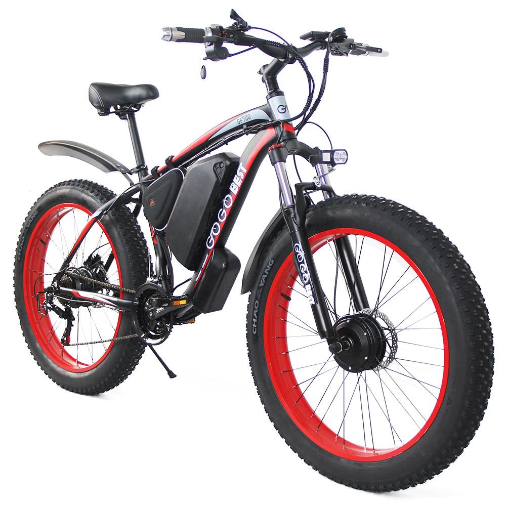 GOGOBEST GF700 26*4" Fat Tire Electric Mountain Bike 500W Motor 48V 17.5Ah Battery