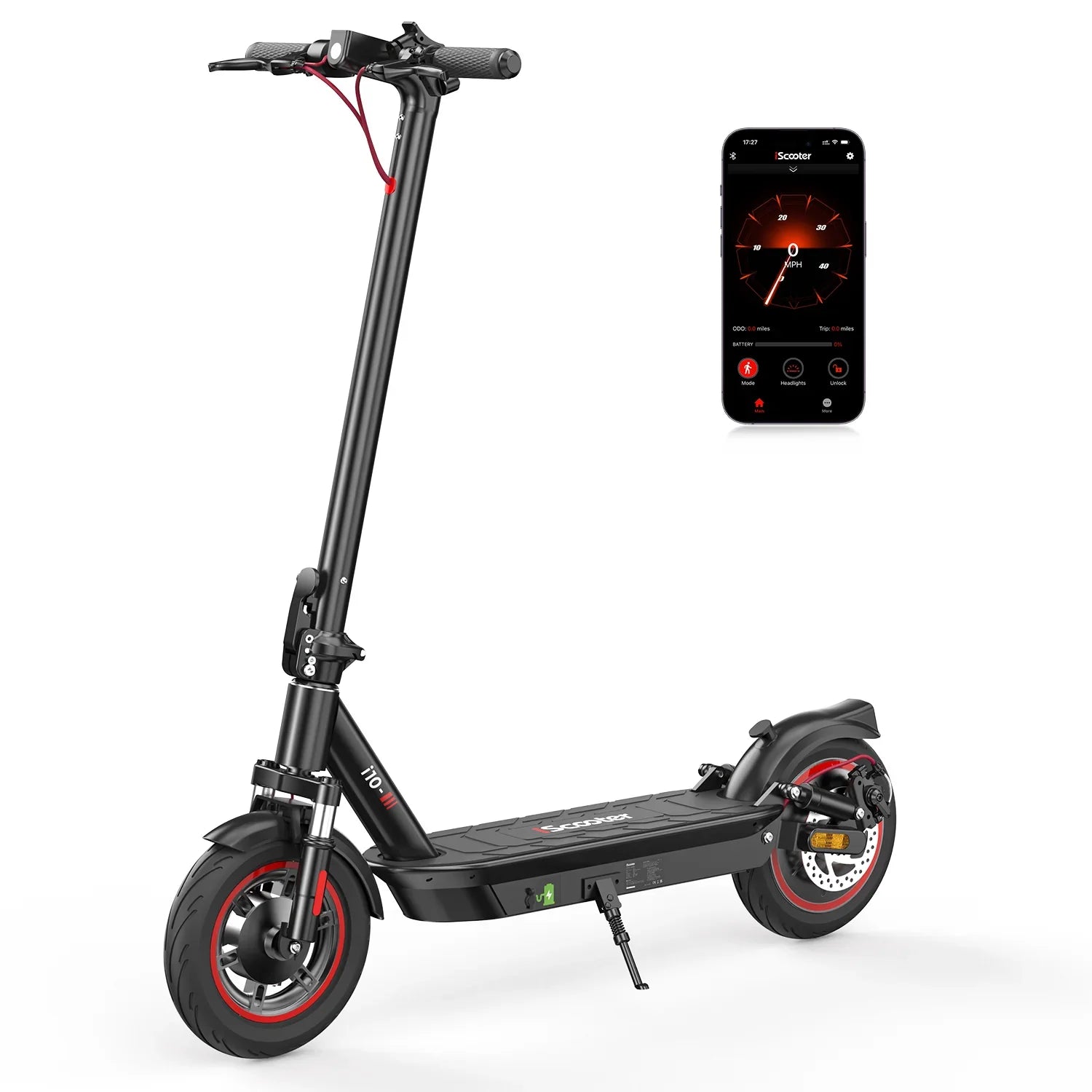 ISCOOTER I10 10" Folding Commuter Electric Scooter 650W Motor 42V 15Ah Battery