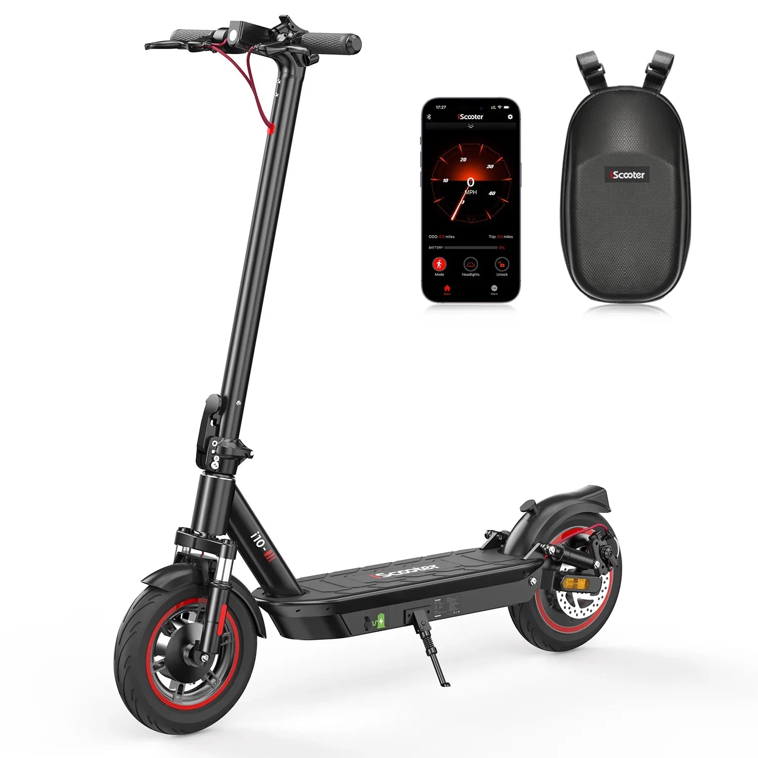 ISCOOTER I10 10" Folding Commuter Electric Scooter 650W Motor 42V 15Ah Battery