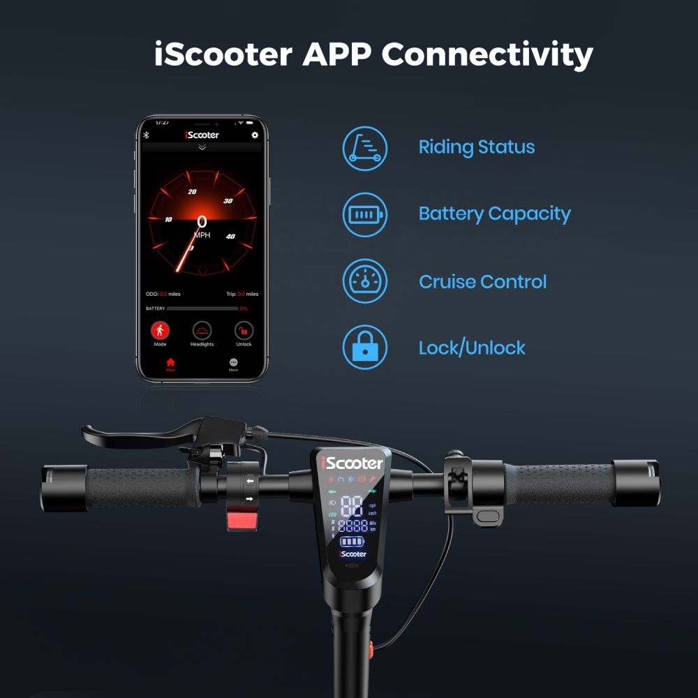 ISCOOTER I10 Max 10" Folding Commuter Electric Scooter 750W Motor 48V 15.6Ah Battery