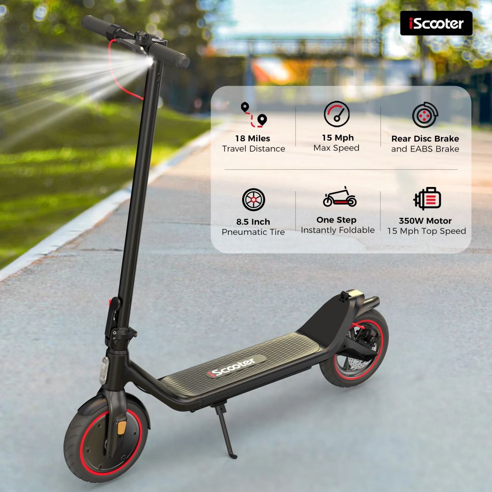 ISCOOTER I8L 8.5" Folding Commuter Electric Scooter 350W Motor 42V 7.5Ah Battery