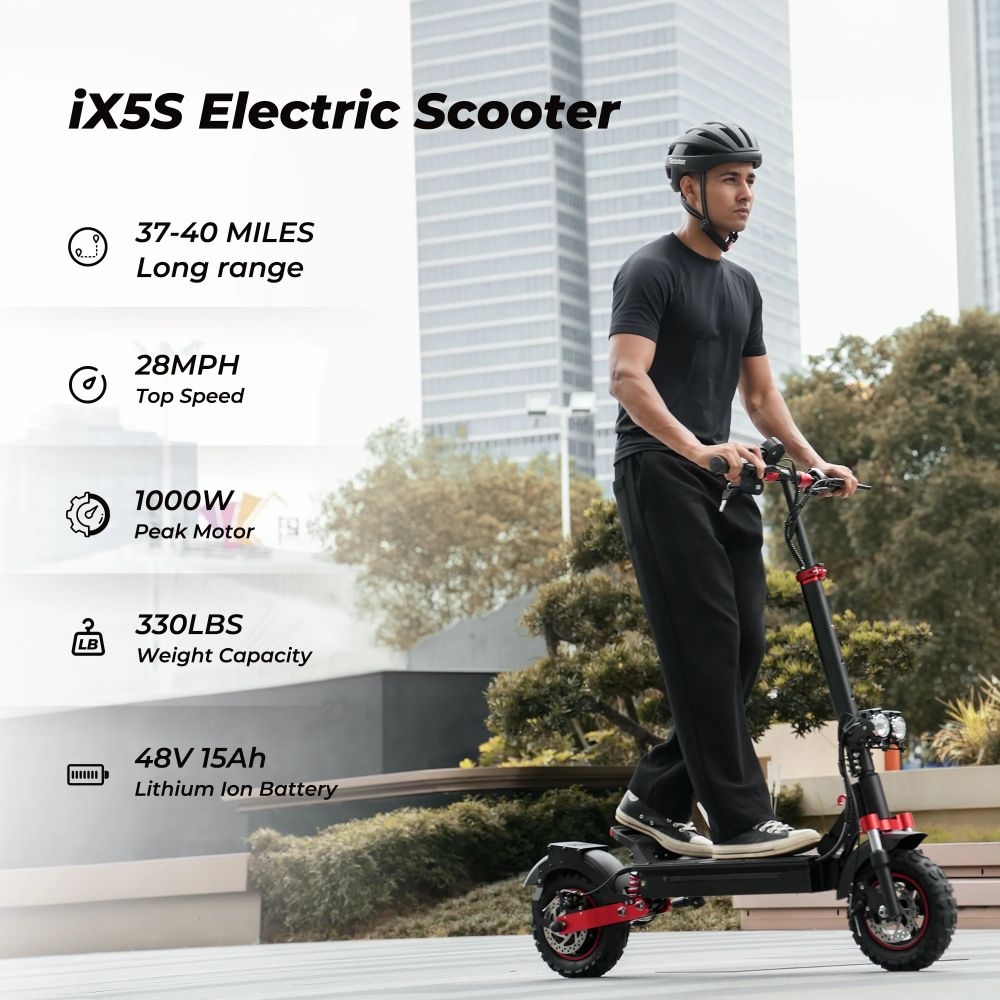 ISCOOTER IX5S 11" Off-Road Electric Scooter 1000W Motor 48V 15Ah Battery