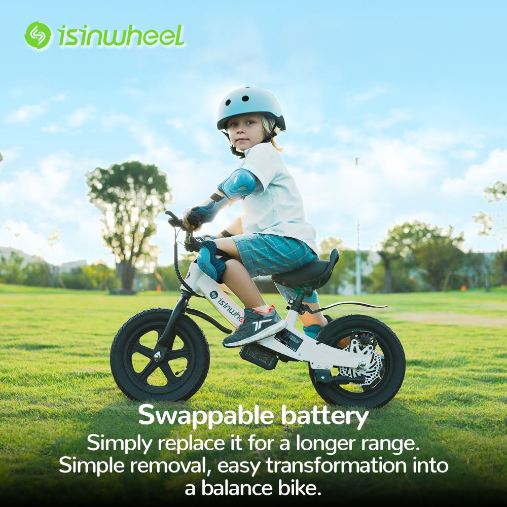 ISINWHEEL SK12 Electric Balance Bike for Kids 150W Motor 18V 2.5Ah Battery