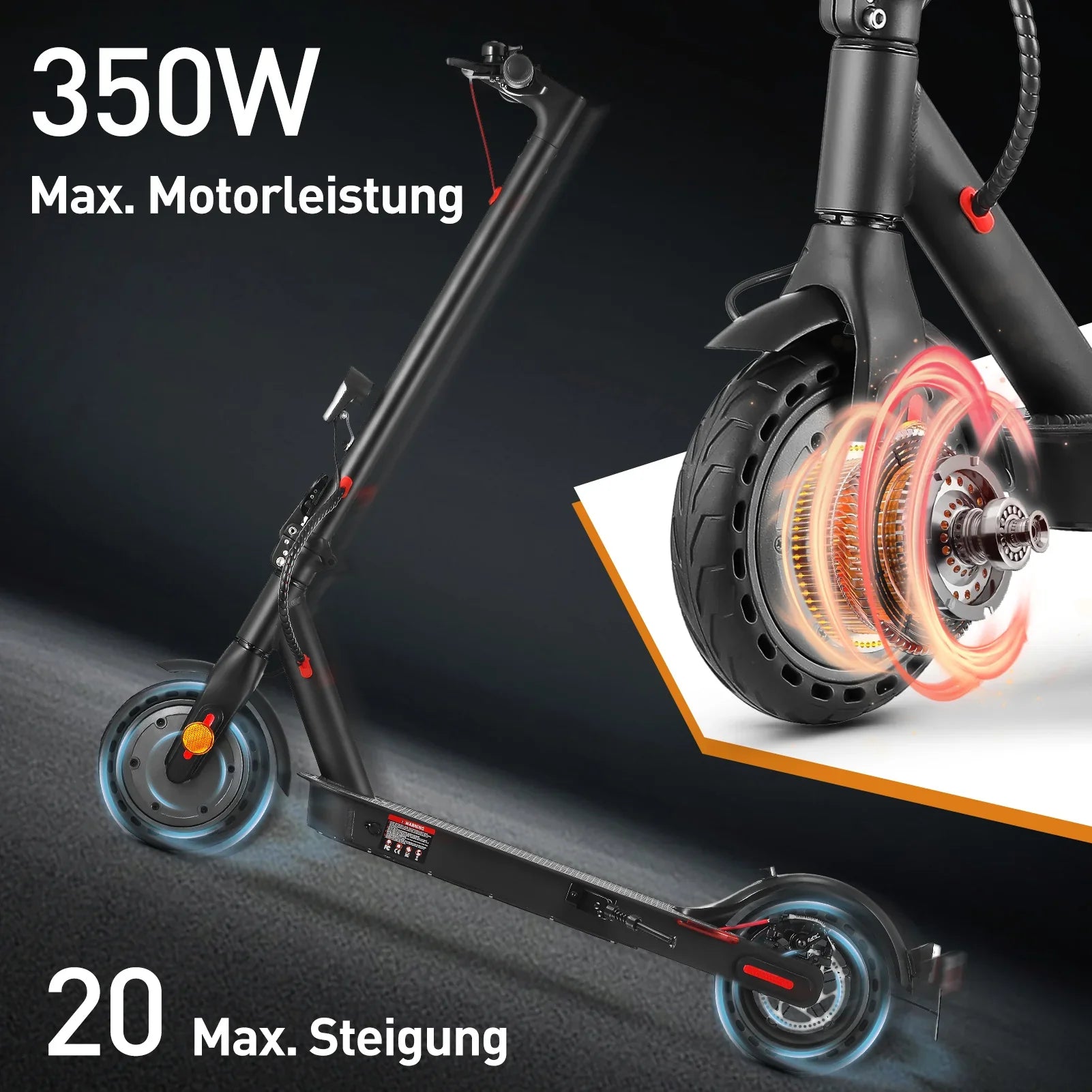 ISINWHEEL E9 8.5" Commuting Electric Scooter 350W Motor 36V 7.5Ah Battery (ABE)