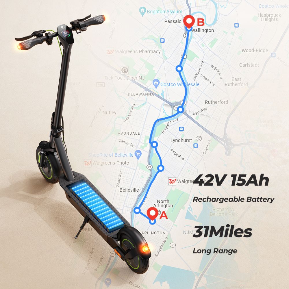 ISINWHEEL S10 Plus 10" Commuting Electric Scooter 750W Motor 42V 15Ah Battery