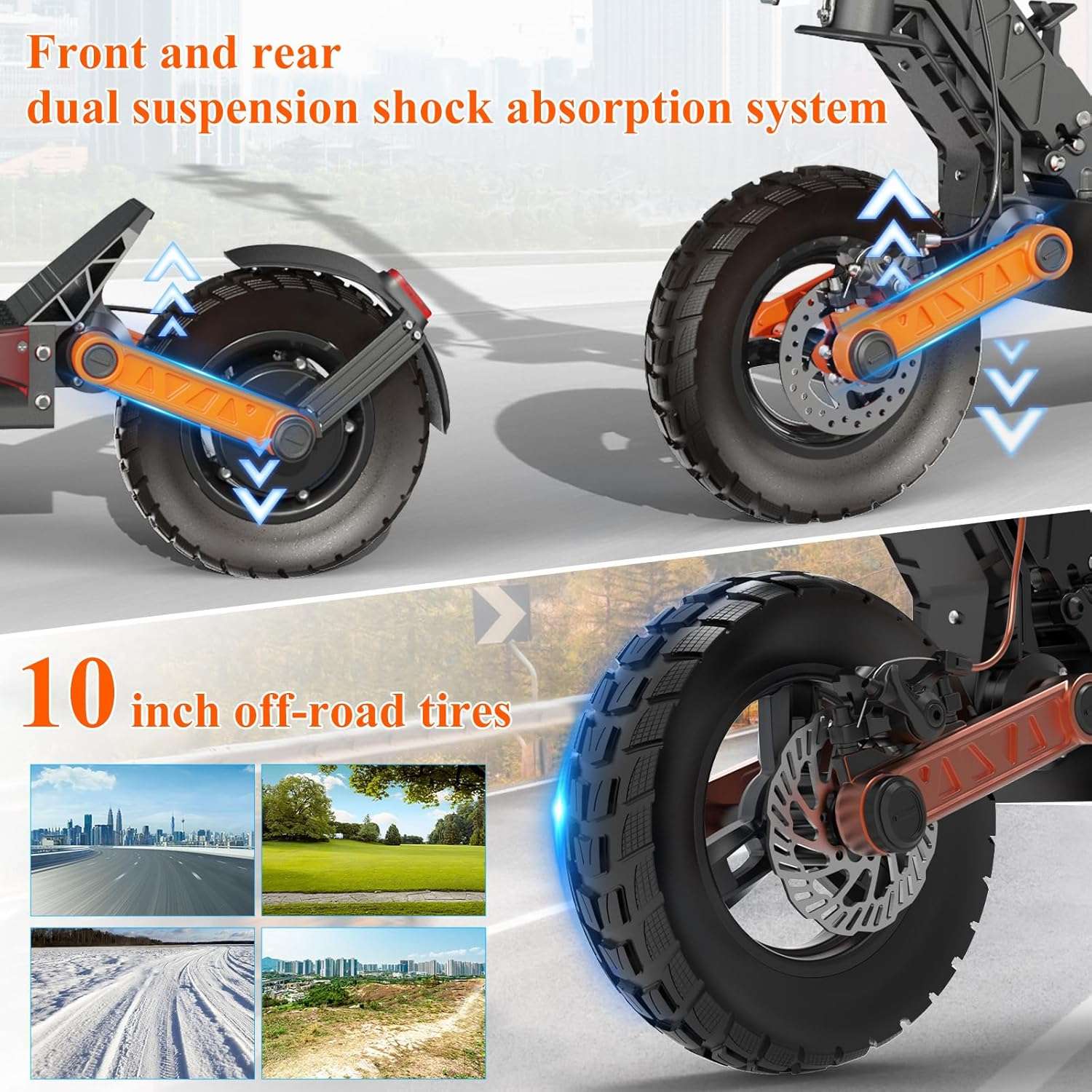 JOYOR S5-Z 10" Off-Road Electric Folding Scooter 600W Motor 48V 13Ah Battery (US)