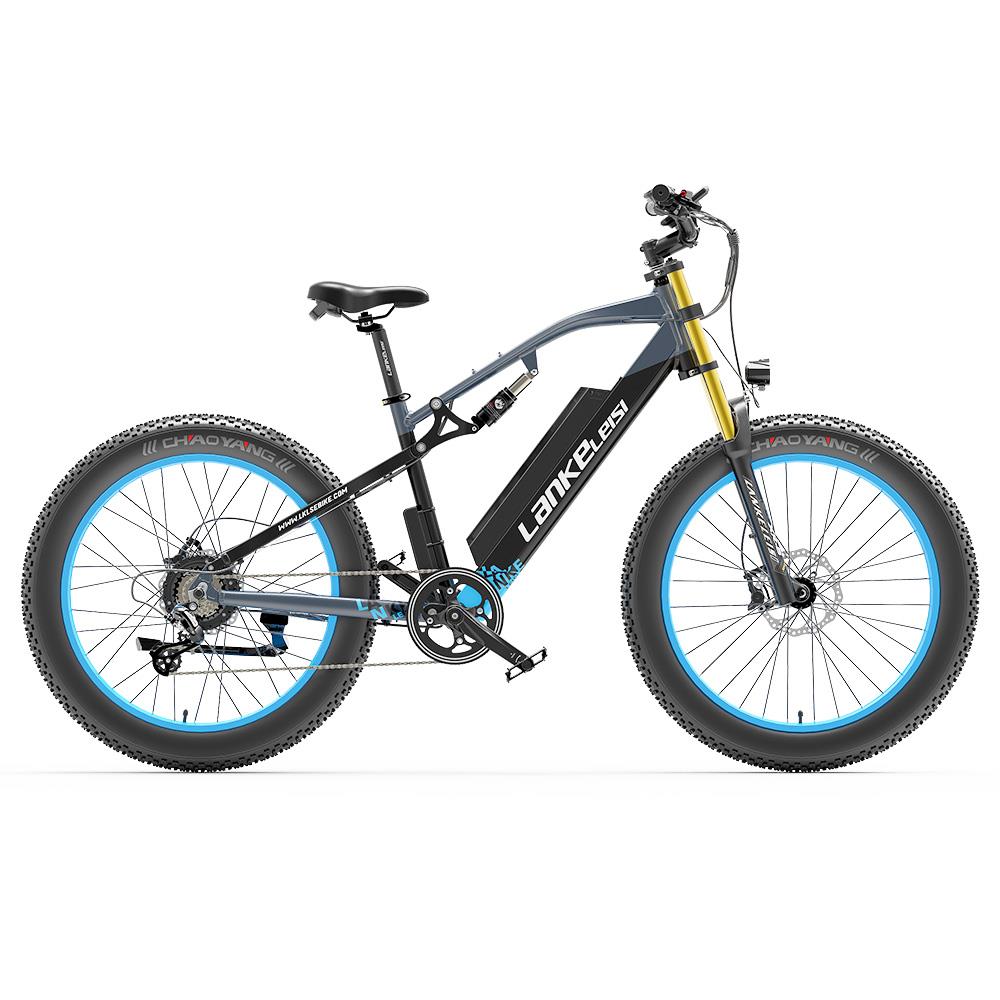 LANKELEISI RV700 26" Fat Tire Mountain Electric Bike 1000W Motor 48V 16Ah Battery