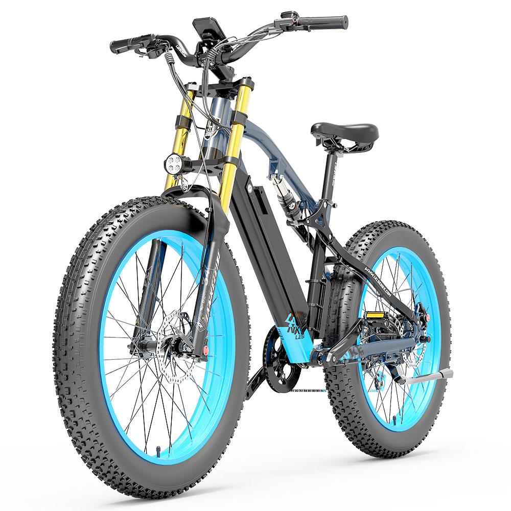 LANKELEISI RV700 26" Fat Tire Mountain Electric Bike 1000W Motor 48V 16Ah Battery