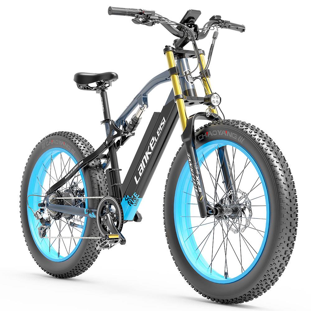 LANKELEISI RV700 26" Fat Tire Mountain Electric Bike 1000W Motor 48V 16Ah Battery