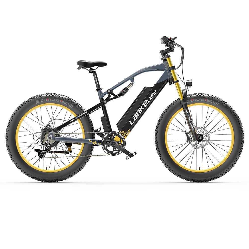 LANKELEISI RV700 26" Fat Tire Mountain Electric Bike 1000W Motor 48V 16Ah Battery