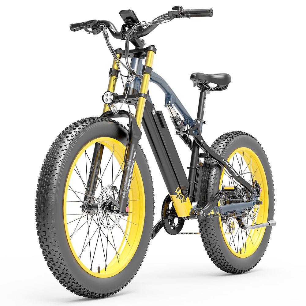 LANKELEISI RV700 26" Fat Tire Mountain Electric Bike 1000W Motor 48V 16Ah Battery