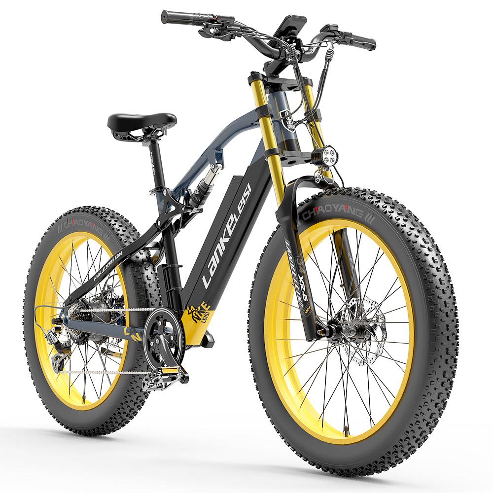 LANKELEISI RV700 26" Fat Tire Mountain Electric Bike 1000W Motor 48V 16Ah Battery