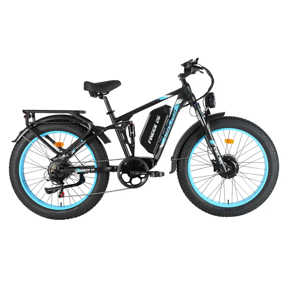 ORLMS FINDER26 26" Mountain Electric Bike 1000W*2 Dual Motor 52V 25Ah Battery