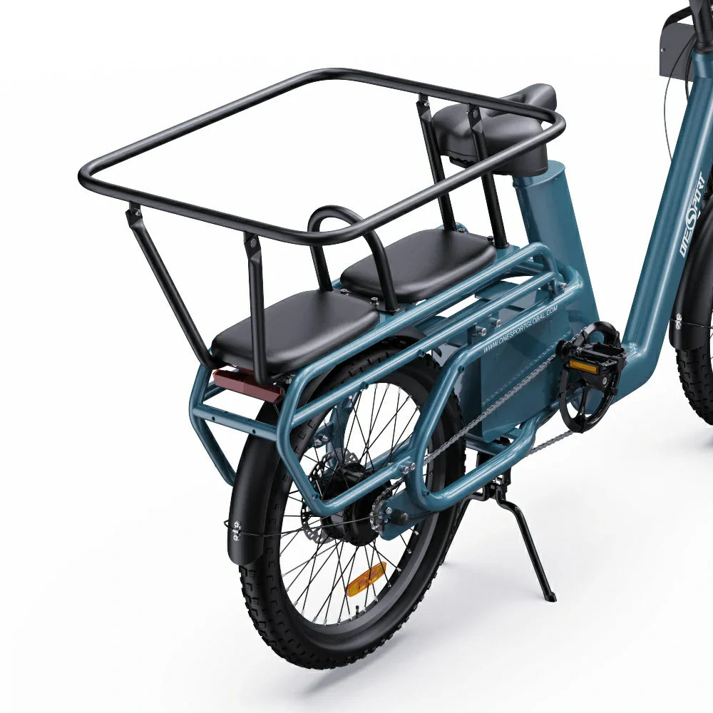 ONESPORT OT01 20" Step-Through Longtail Cargo Electric Bike 650W Motor 48V 27Ah Battery