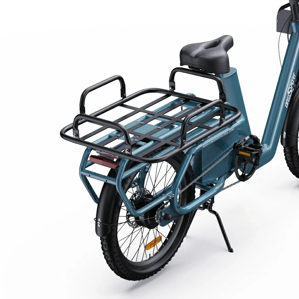 ONESPORT OT01 20" Step-Through Longtail Cargo Electric Bike 650W Motor 48V 27Ah Battery