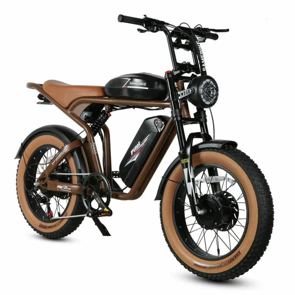 SAMEBIKE Pilot M20-III (SR) 20" Retro Electric Dirt Bike 2000W Dual Motors 48V 36Ah Dual Batteries