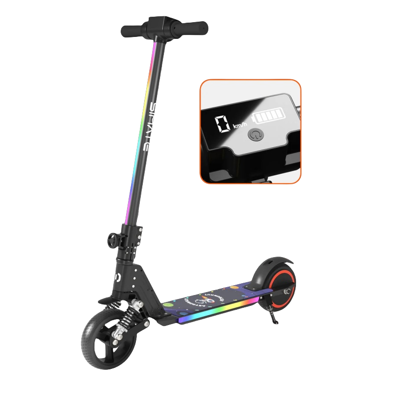 SIMATE S5 6.5" Kid's Foldable Colorful Body Lights Electric Scooter 130W Motor 24V 2.5Ah Battery (New)