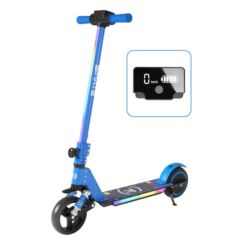 SIMATE S5 6.5" Kid's Foldable Colorful Body Lights Electric Scooter 130W Motor 24V 2.5Ah Battery (New)