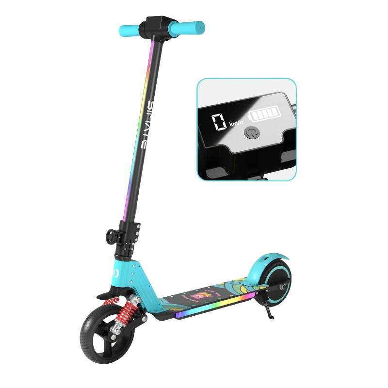 SIMATE S5 6.5" Kid's Foldable Colorful Body Lights Electric Scooter 130W Motor 24V 2.5Ah Battery (New)