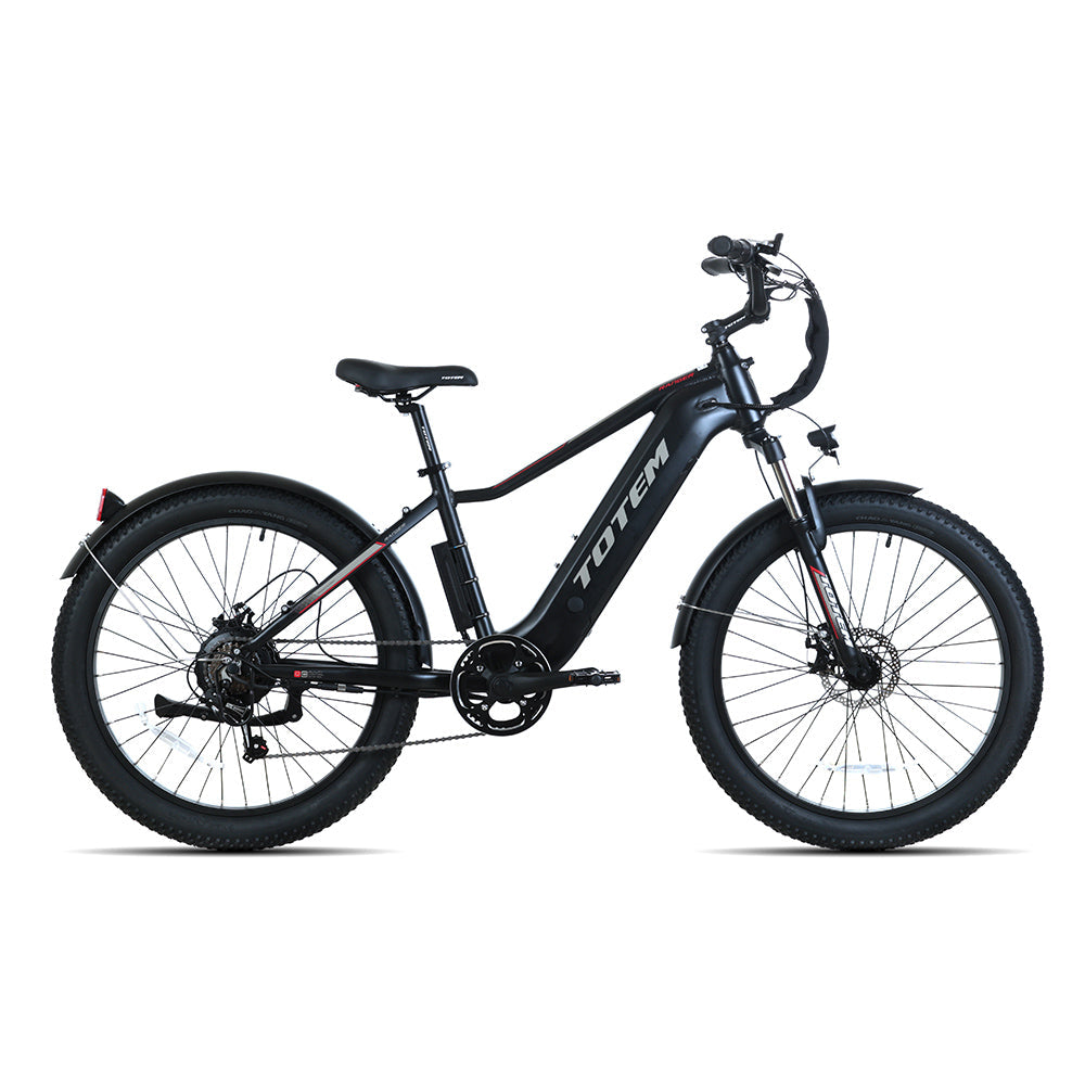 TOTEM Ranger 26" Fat Tire Electric Bike 750W Geared Hub Motor 48V 15Ah Battery