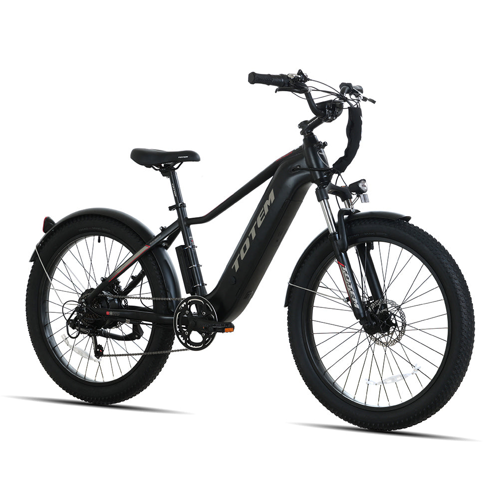 TOTEM Ranger 26" Fat Tire Electric Bike 750W Geared Hub Motor 48V 15Ah Battery