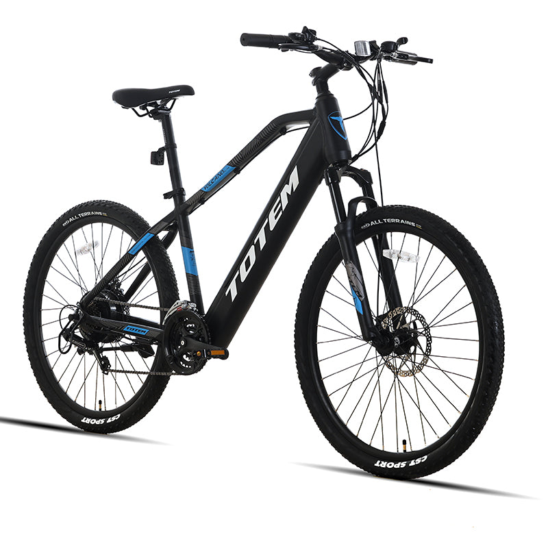 TOTEM Volcano 27.5" Electric Mountain Bike with Fenders 500W Rear HUB Motor 48V 10.4Ah Battery