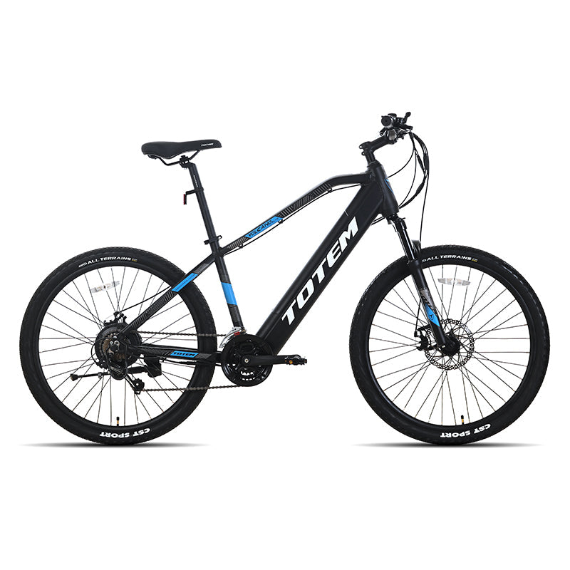 TOTEM Volcano 27.5" Electric Mountain Bike with Fenders 500W Rear HUB Motor 48V 10.4Ah Battery