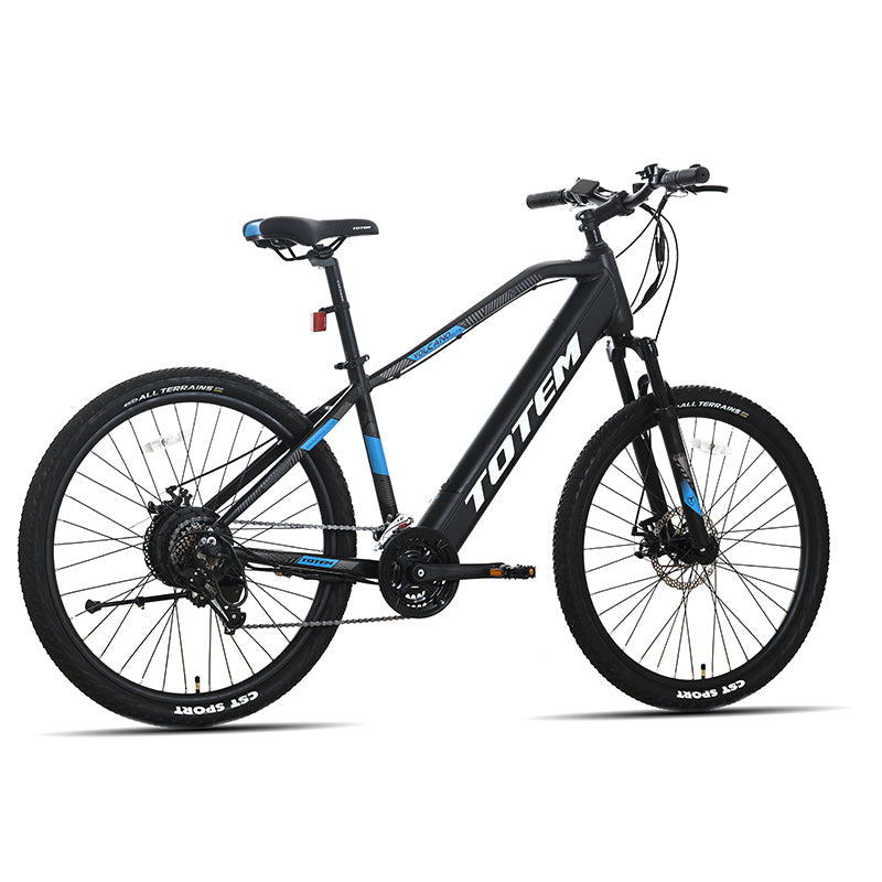 TOTEM Volcano 27.5" Electric Mountain Bike with Fenders 500W Rear HUB Motor 48V 10.4Ah Battery