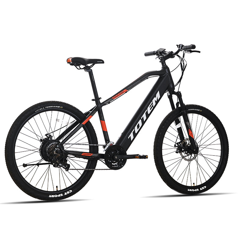 TOTEM Volcano 27.5" Electric Mountain Bike with Fenders 500W Rear HUB Motor 48V 10.4Ah Battery