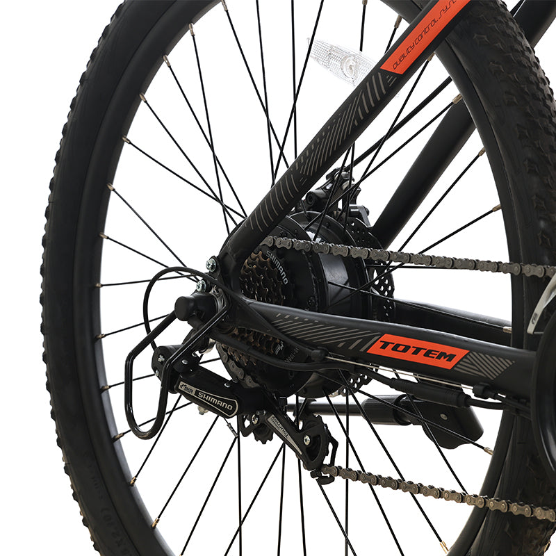 TOTEM Volcano 27.5" Electric Mountain Bike with Fenders 500W Rear HUB Motor 48V 10.4Ah Battery