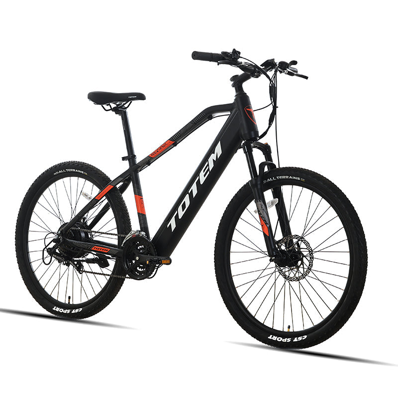 TOTEM Volcano 27.5" Electric Mountain Bike with Fenders 500W Rear HUB Motor 48V 10.4Ah Battery